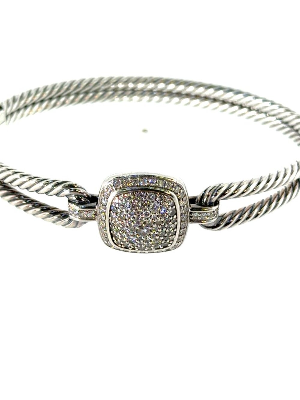 Diamond and silver bracelet